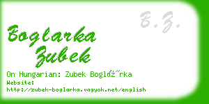 boglarka zubek business card